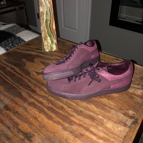 Men’s Puma clydes Marroon size 9 - Picture 1 of 3